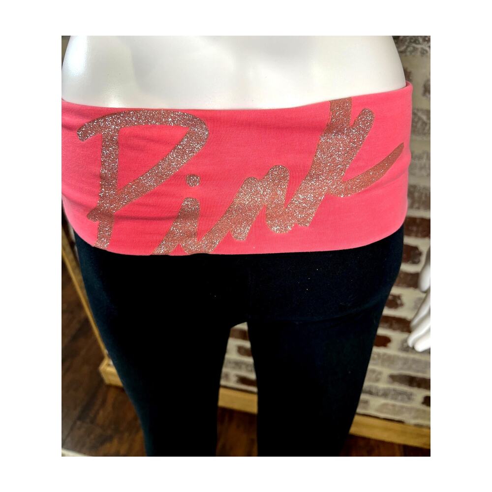 Victoria's Secret Pink Capri Foldover Pull-on Yoga Black Women's Size XS